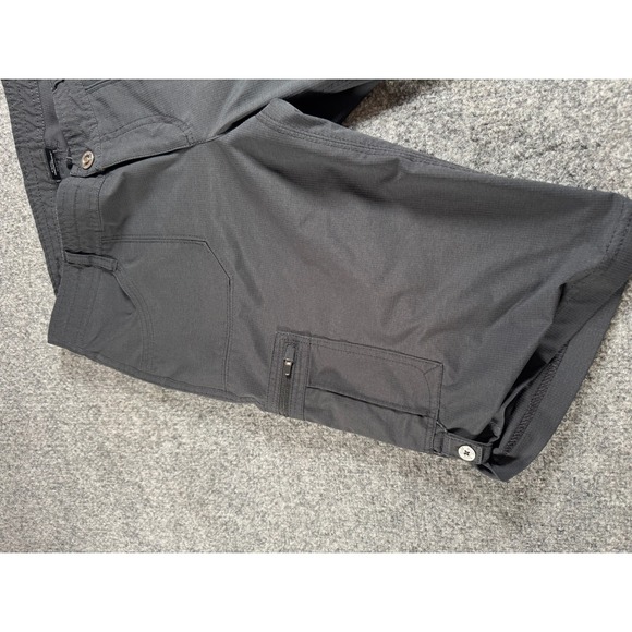 Kuhl Womens Cargo Shorts SZ 10 Charcoal Grey Ripstop Hiking Outdoor Roll Up Tab - Picture 8 of 11